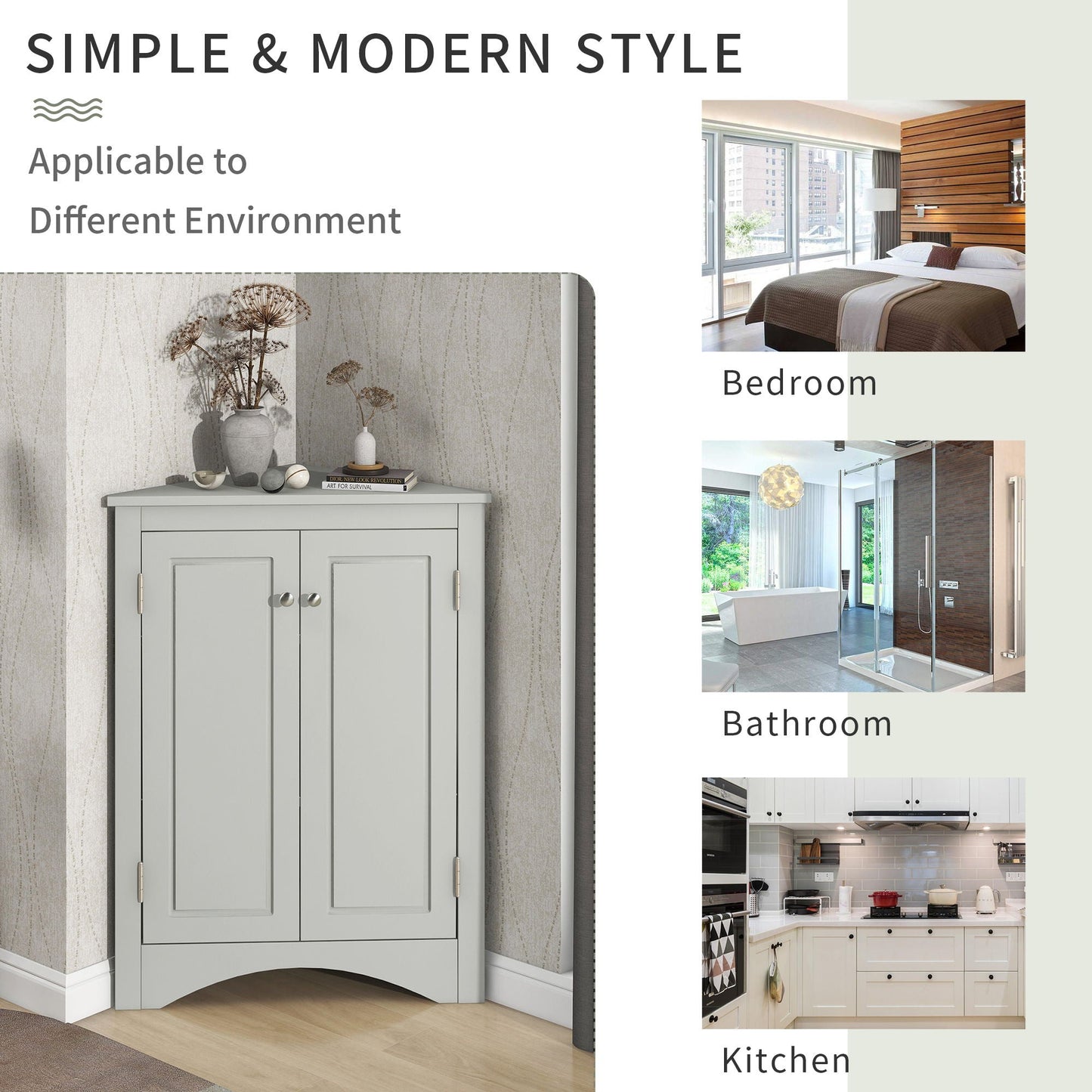 Triangle bathroom storage cabinet gray freestanding linen cabinet with adjustable shelves on Tampa Home & Garden Store