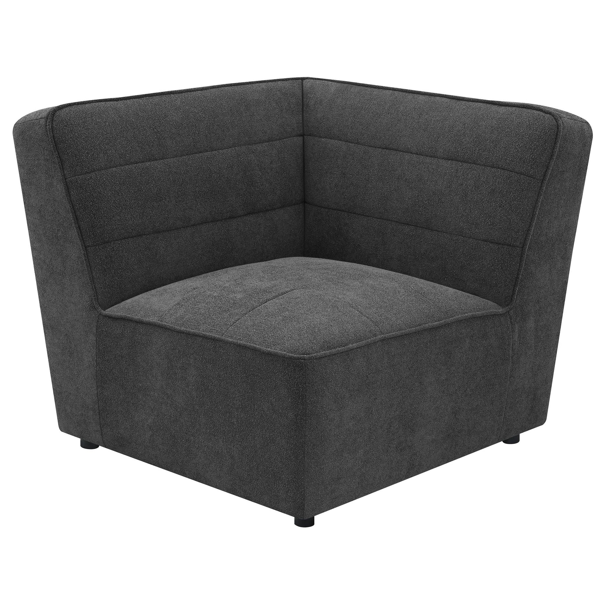 Vincent 2-piece modular sectional corner unit in charcoal textured fabric by HouseOfZazla on Tampa Home & Garden Store
