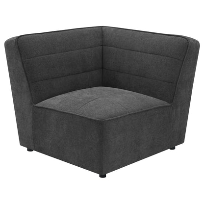 Vincent 2-piece modular sectional corner unit in charcoal textured fabric by HouseOfZazla on Tampa Home & Garden Store