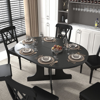 Farmhouse and Expandable Oval Dining Table