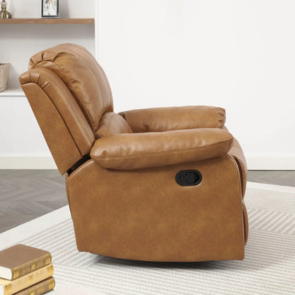Charlotte Glider Recliner in tan leather by Unique Piece Furniture on Tampa Home & Garden Store