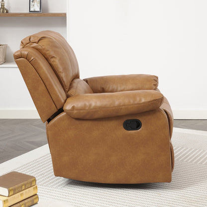 Charlotte glider recliner in tan leather by HouseOfZazla, classic style reclining chair on Tampa Home & Garden Store