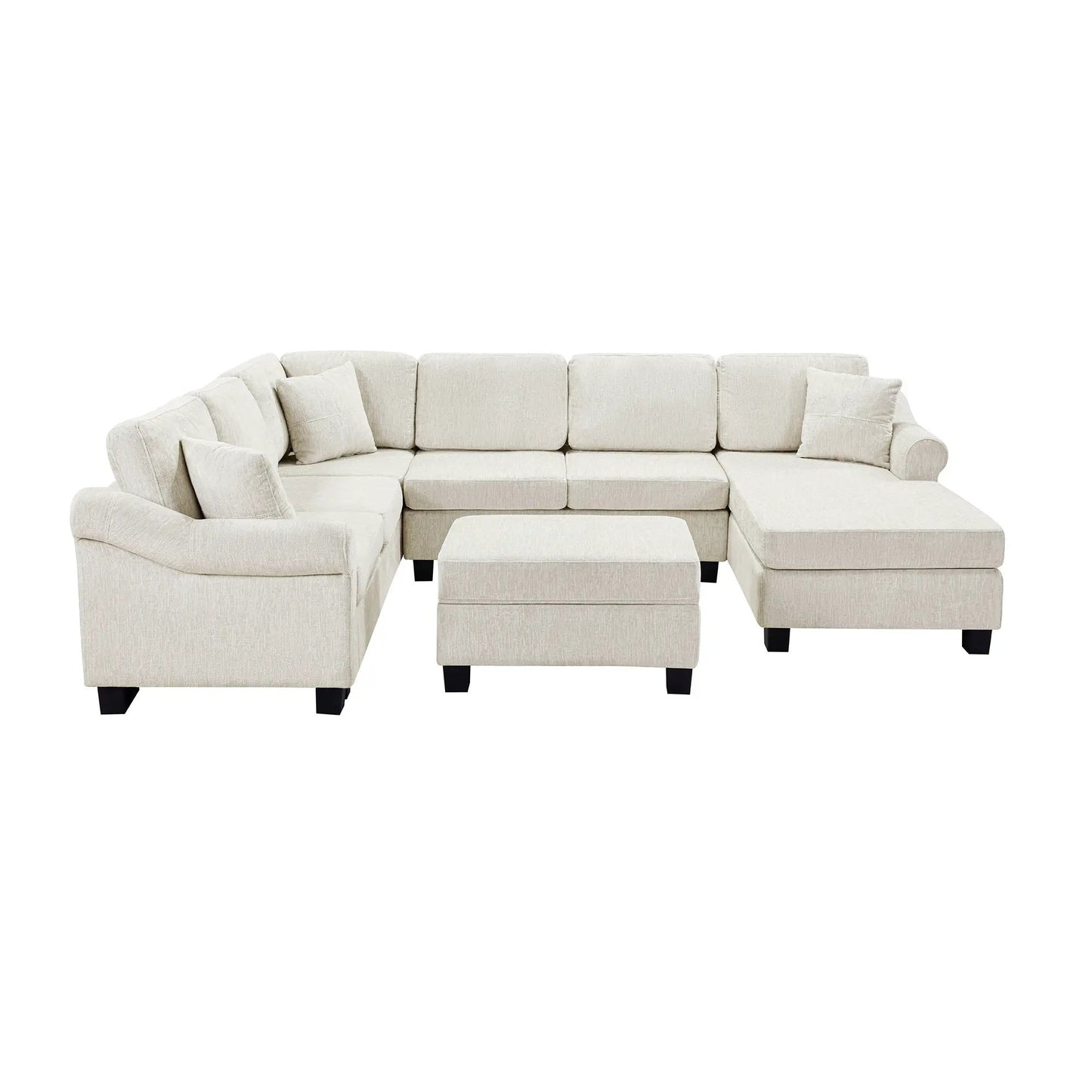 U-shaped sectional sofa with movable storage ottoman, 2pc set by Unique Piece Furniture on Tampa Home & Garden Store