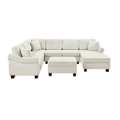 U-shaped sectional sofa with movable storage ottoman, 2pc set by Unique Piece Furniture on Tampa Home & Garden Store
