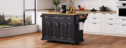 Large 54 Inch Kitchen Island and Rubber Wood