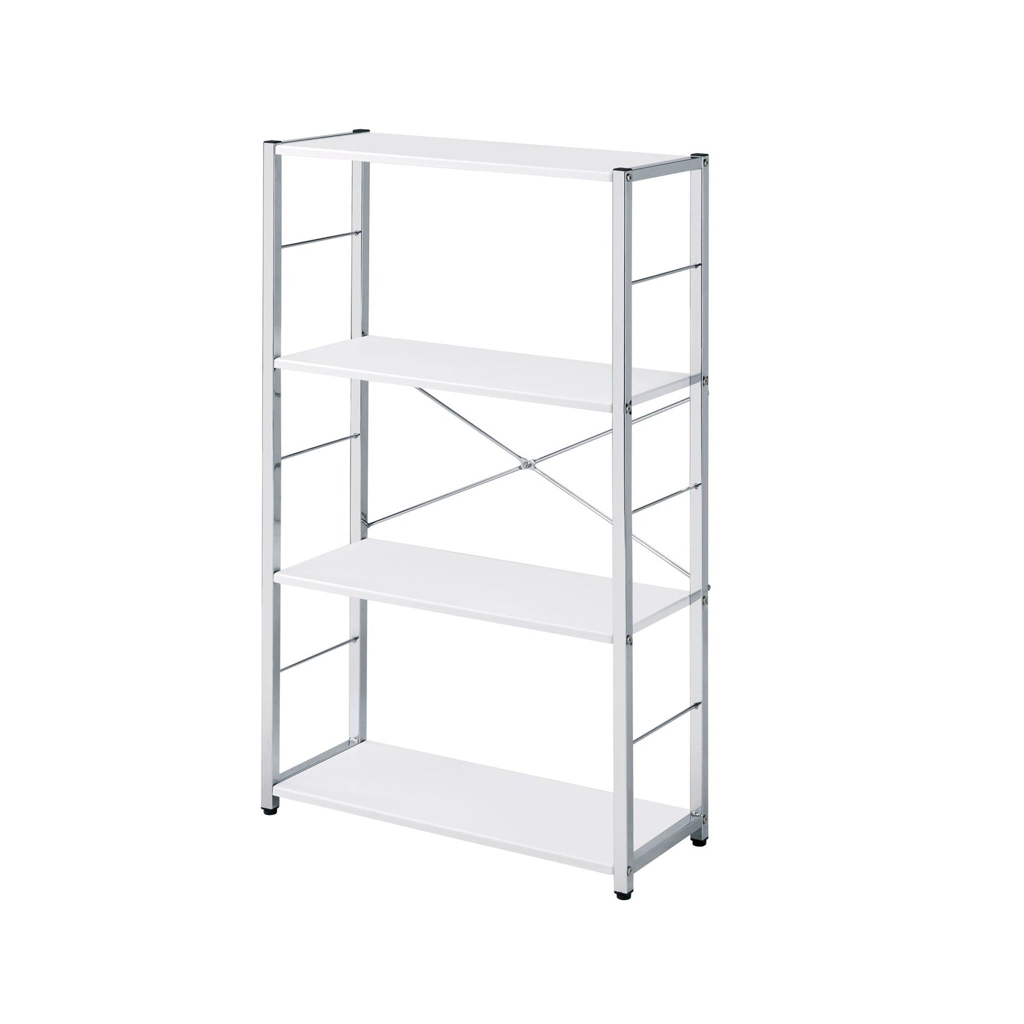 Tennos Bookshelf in White With 4-Tier Storage