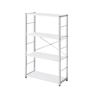 Tennos Bookshelf in White With 4-Tier Storage