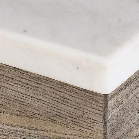 Loyaska Square End Table Brown and Ivory Marble