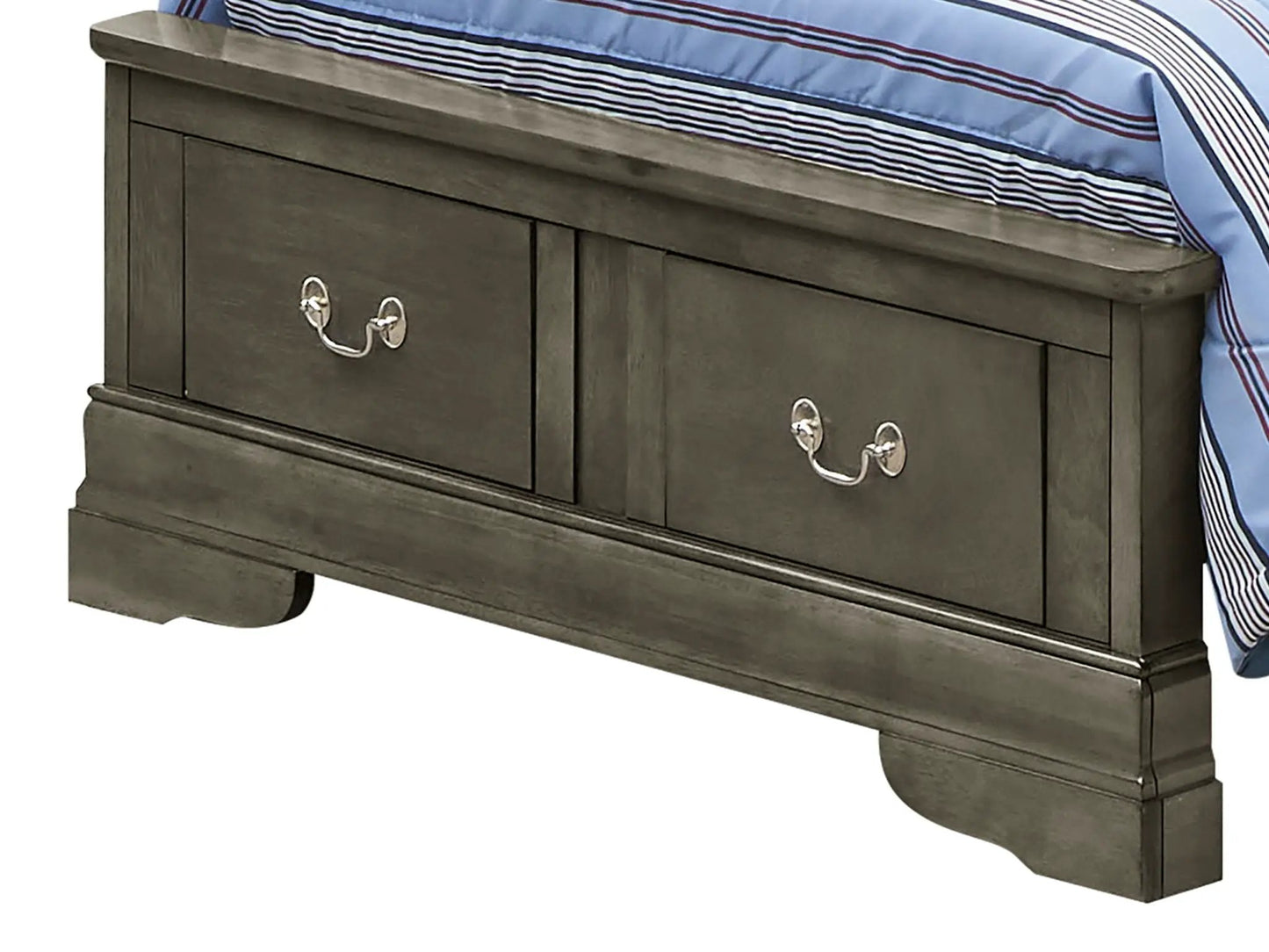 Upholstered Sleigh Bed with Dovetail Drawers