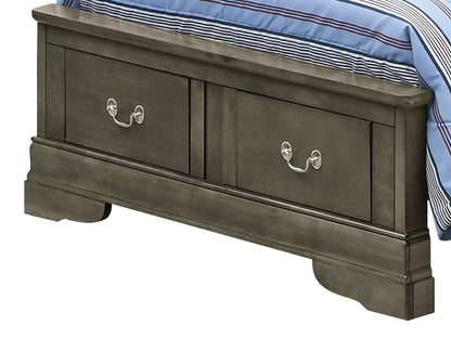 Upholstered Sleigh Bed with Dovetail Drawers