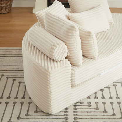 Semi Circular Corduroy Sofa Bed With Pillow