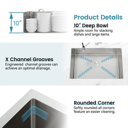 The Single Bowl Stainless Steel Kitchen Sink