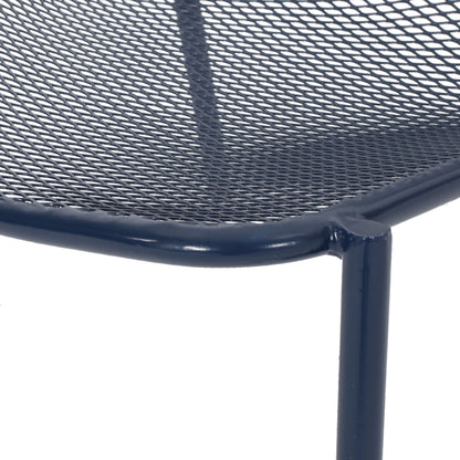 Kincaid Stackable Iron Chair navy blue powder-coated outdoor armless chair HouseOfZazla on Tampa Home & Garden Store