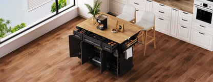 Large 54 Inch Kitchen Island and Rubber Wood