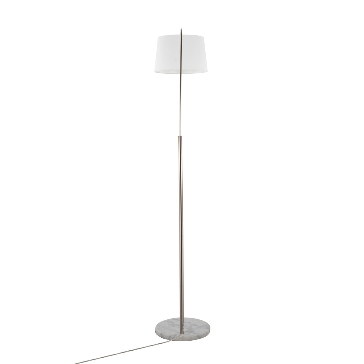 Floor lamp March Contemporary Design by HouseOfZazla, white shade, marble base on Tampa Home & Garden Store