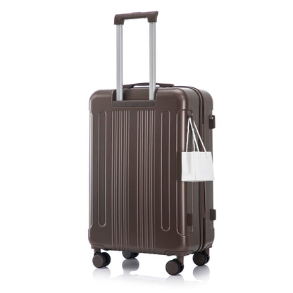 ABS Spinner Luggage Set brown suitcase by HouseOfZazla with extended handle and 4 wheels on Tampa Home & Garden Store