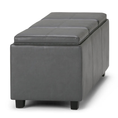 Avalon Upholstered Storage Ottoman With Trays