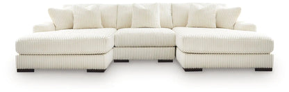 Lindyn Sectional Sofa with Cord Upholstery
