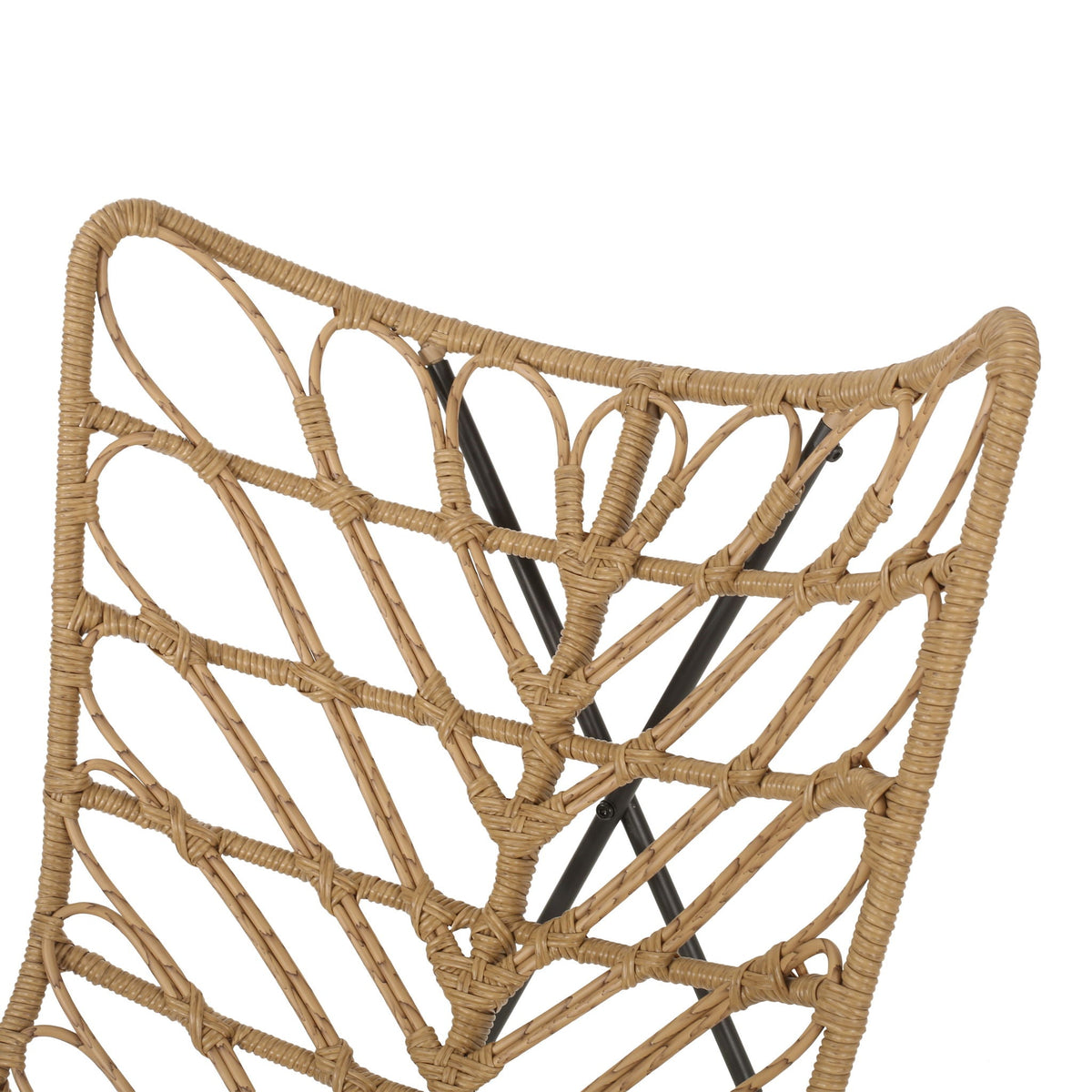 Bryson light brown outdoor chair with geometric cross base HouseOfZazla on Tampa Home & Garden Store