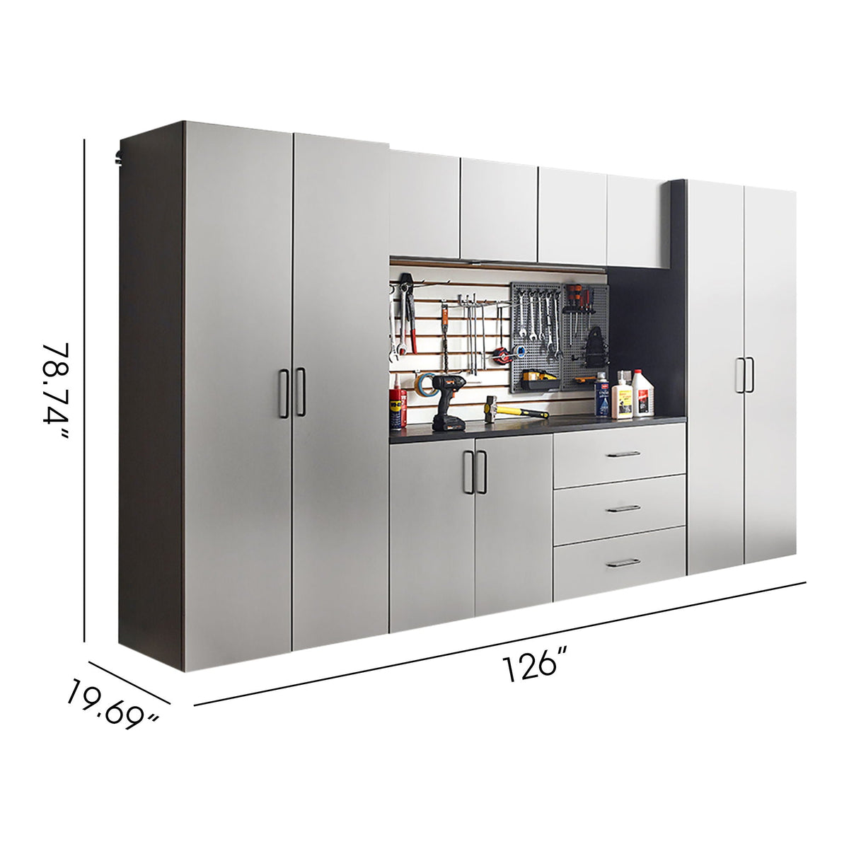 Astro Series Garage Cabinet with Soft Closing Drawers Metallic Gray HouseOfZazla cabinets on Tampa Home & Garden Store