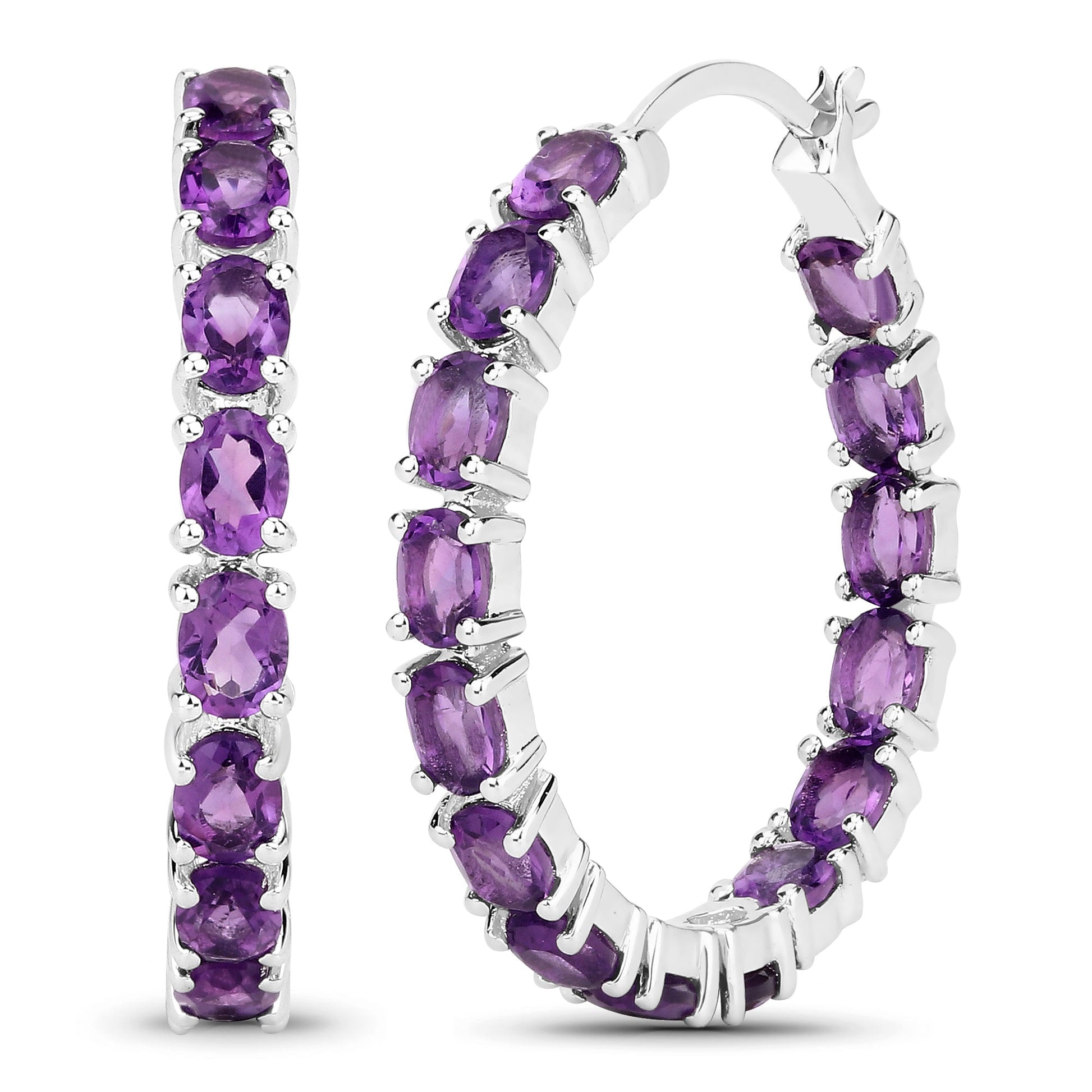 Earrings 4.80ct genuine amethyst in .925 sterling silver setting by Bids.com on Tampa Home & Garden Store