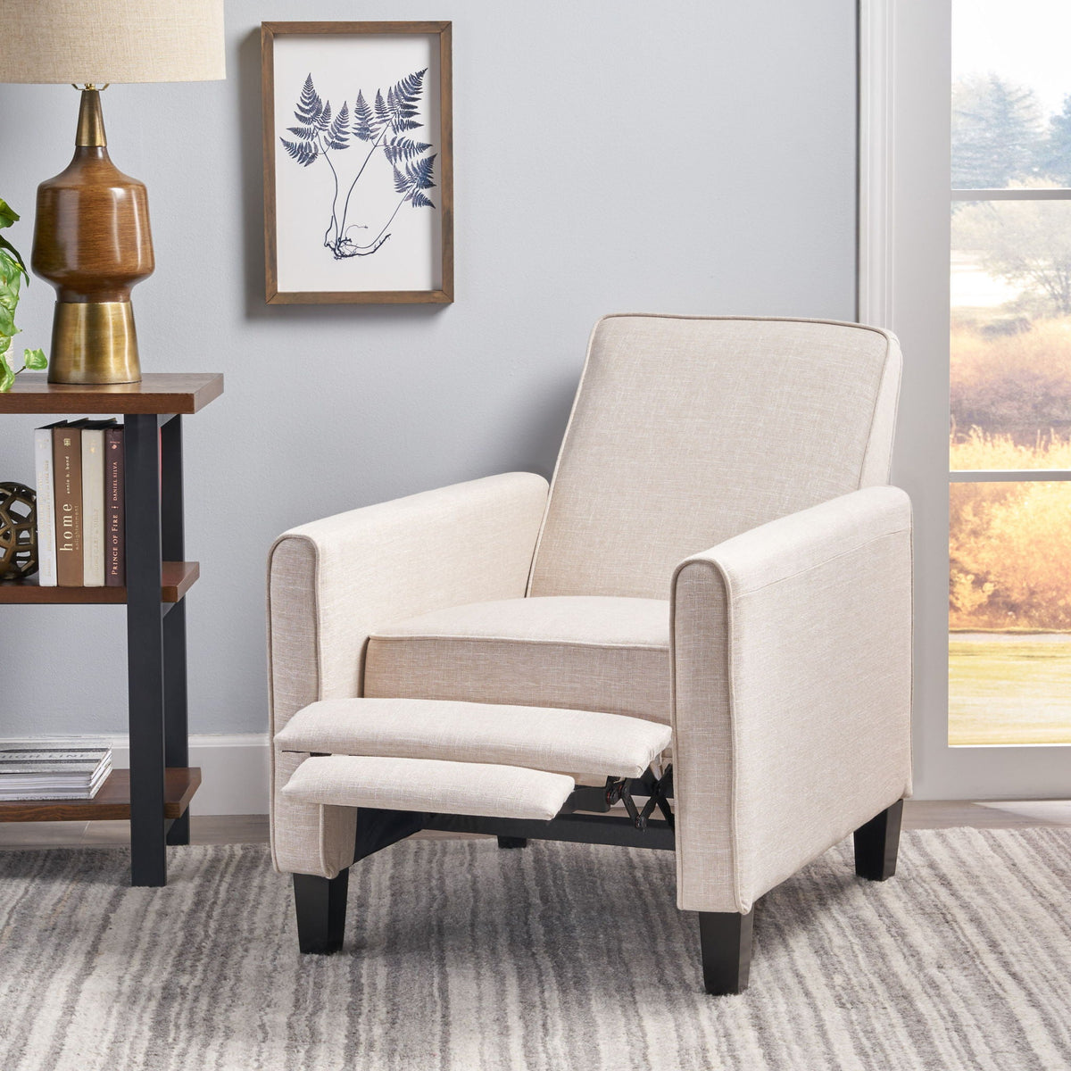 Upholstered Push Back Recliner Chair and Lounge