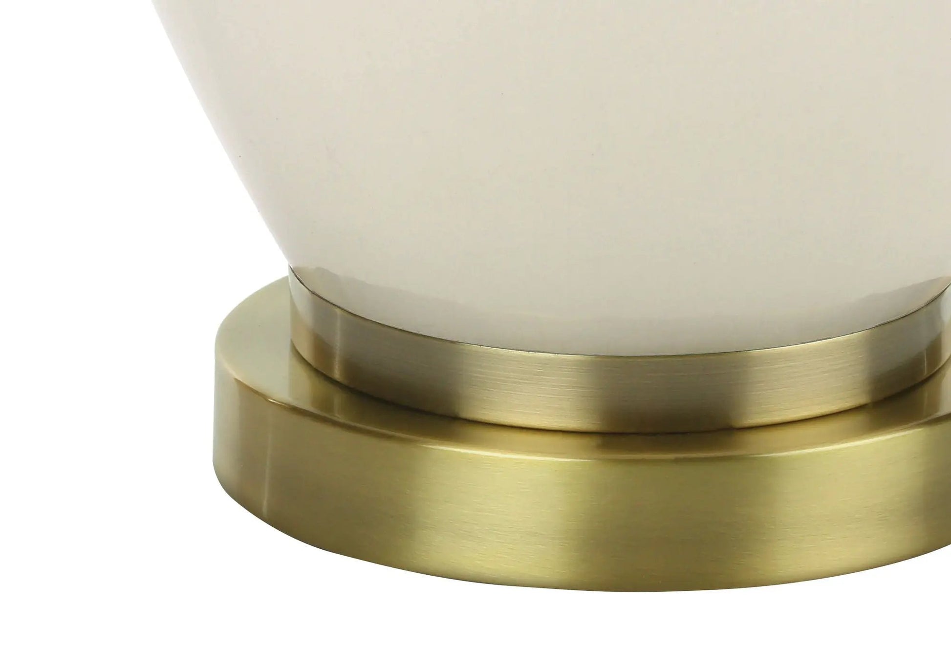 Table lamp with cream shade and brushed brass base from Transitional Lighting on Tampa Home & Garden Store