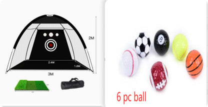 Golf practice net tent with hitting cage, outdoor mesh, green mat and carry bag 6 balls on Tampa Home & Garden Store