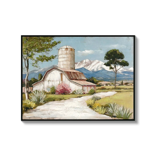 Framed canvas wall art Field Painting Wildflower Barn with pink accents by Unique Piece Furniture on Tampa Home & Garden Store