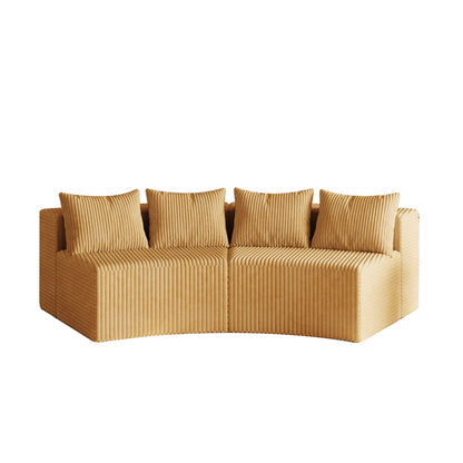 Curved Modular Sectional Sofa and Four Pillows