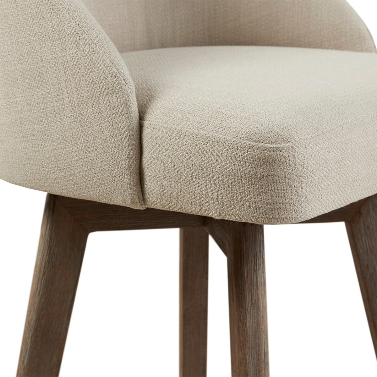 Bar stool with swivel seat in sand fabric and dark wood legs HouseOfZazla on Tampa Home & Garden Store
