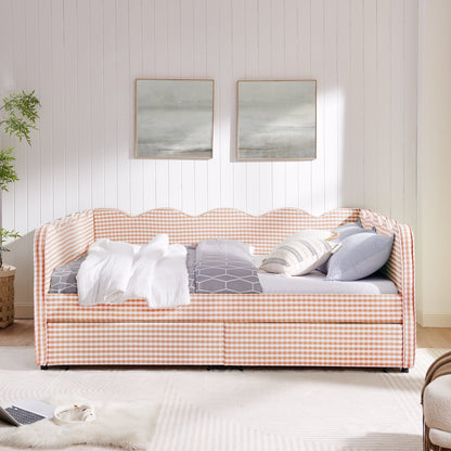 Queen Gingham Daybed with USB Port and Drawers