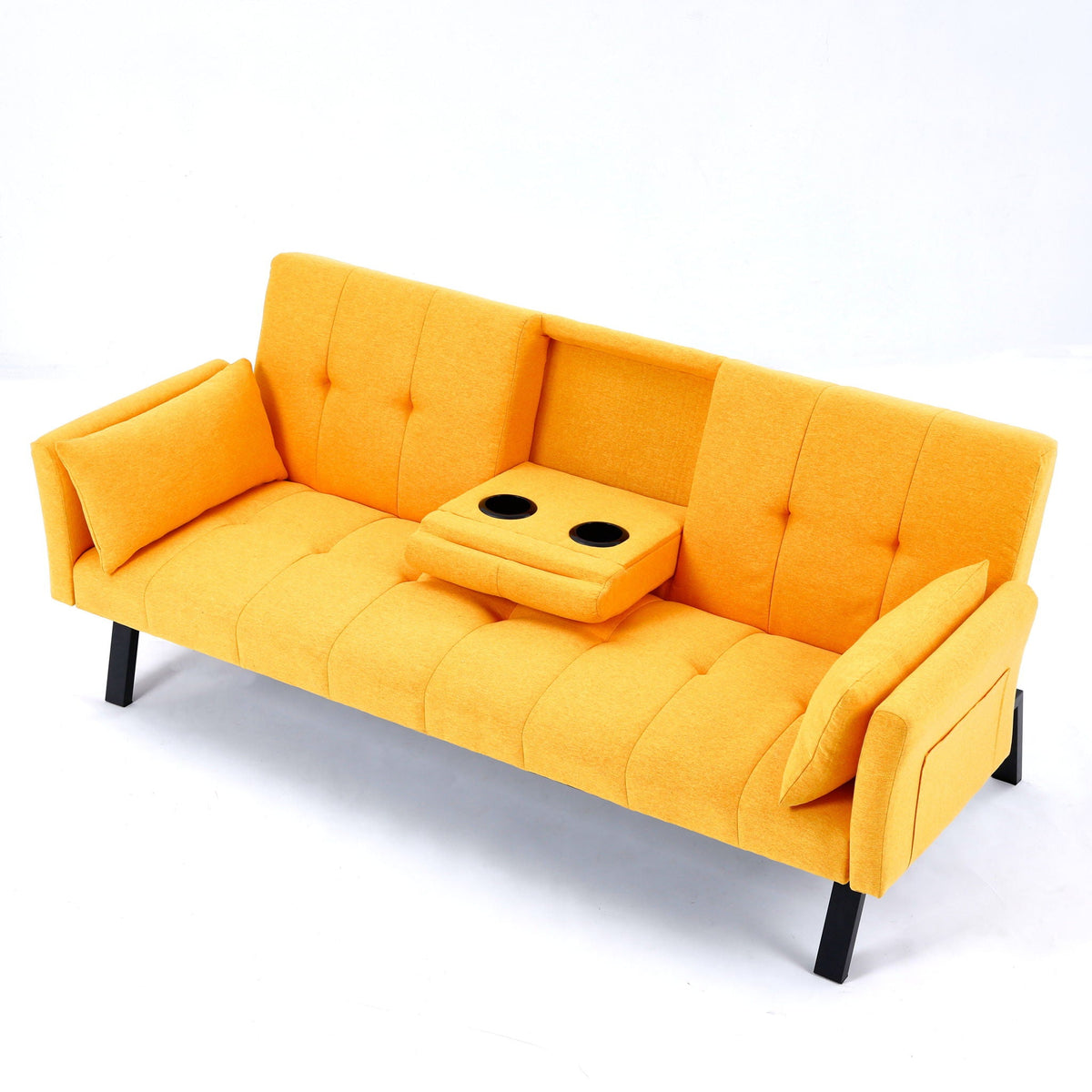 Compact Foldable Sofa Bed and Cup Holder