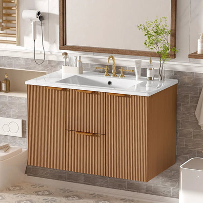 Modern Wall Mounted Vanity and Soft Close Doors