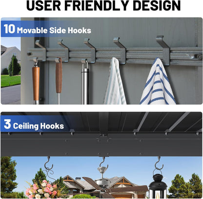9ft By 10ft Hardtop Grill Gazebo with Shelves