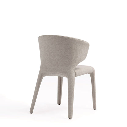 Conrad dining chair set of 2 with beige textured fabric and metal frame by HouseOfZazla on Tampa Home & Garden Store