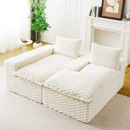 Modular Sofa, Convertible Twin Seat with Chaise