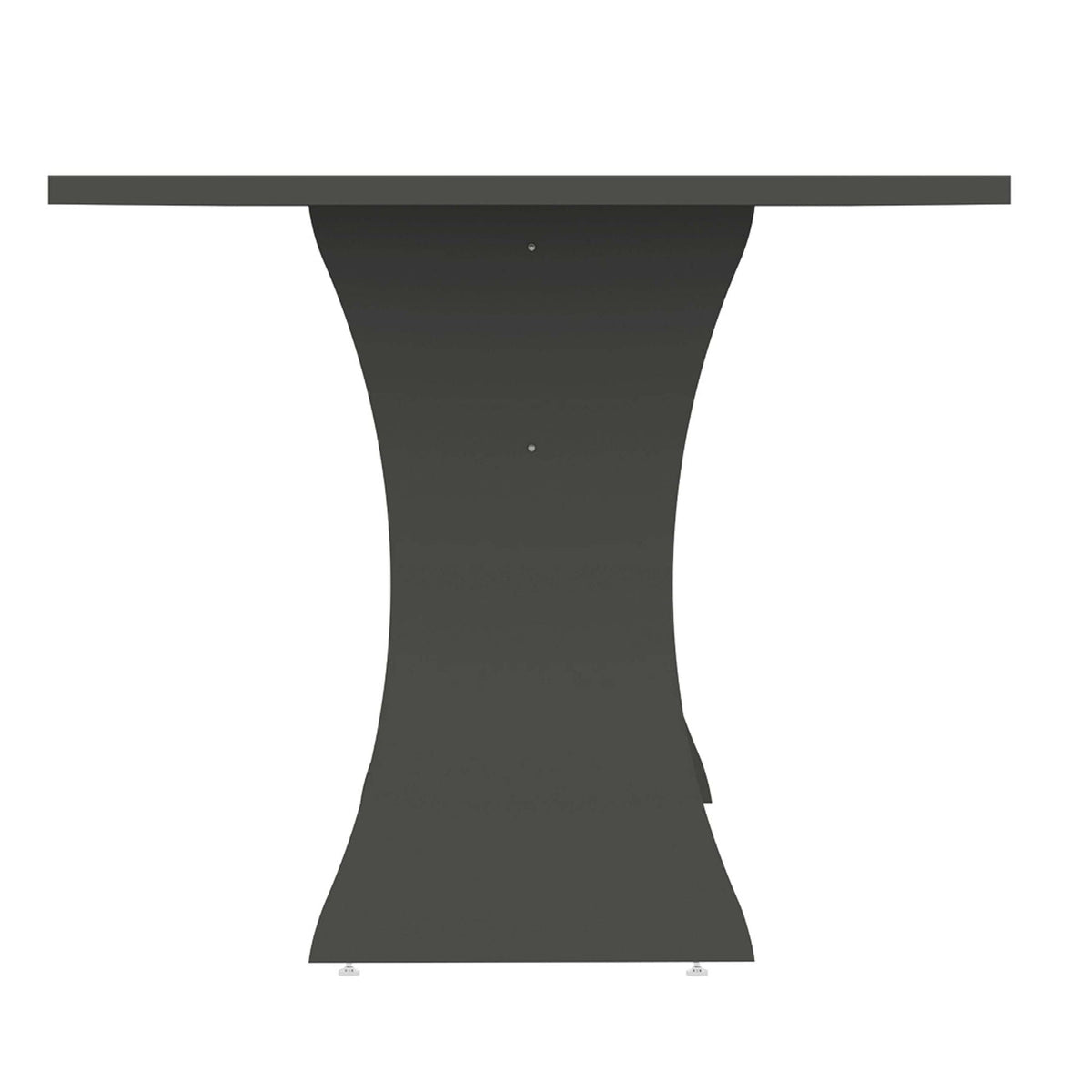 Modern dining table with adjustable metal feet, dark gray finish, pedestal base HouseOfZazla on Tampa Home & Garden Store