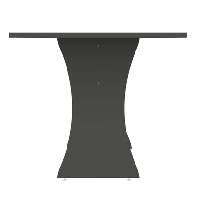 Modern dining table with adjustable metal feet, dark gray finish, pedestal base HouseOfZazla on Tampa Home & Garden Store