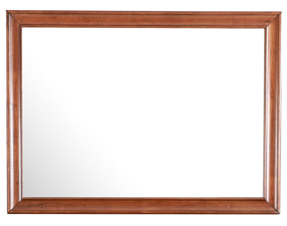 LaVita mirror with contemporary brown wood frame, rectangular wall mirror on Tampa Home & Garden Store