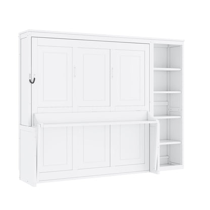 Sturdy Murphy Bed With Desk and Bookshelf