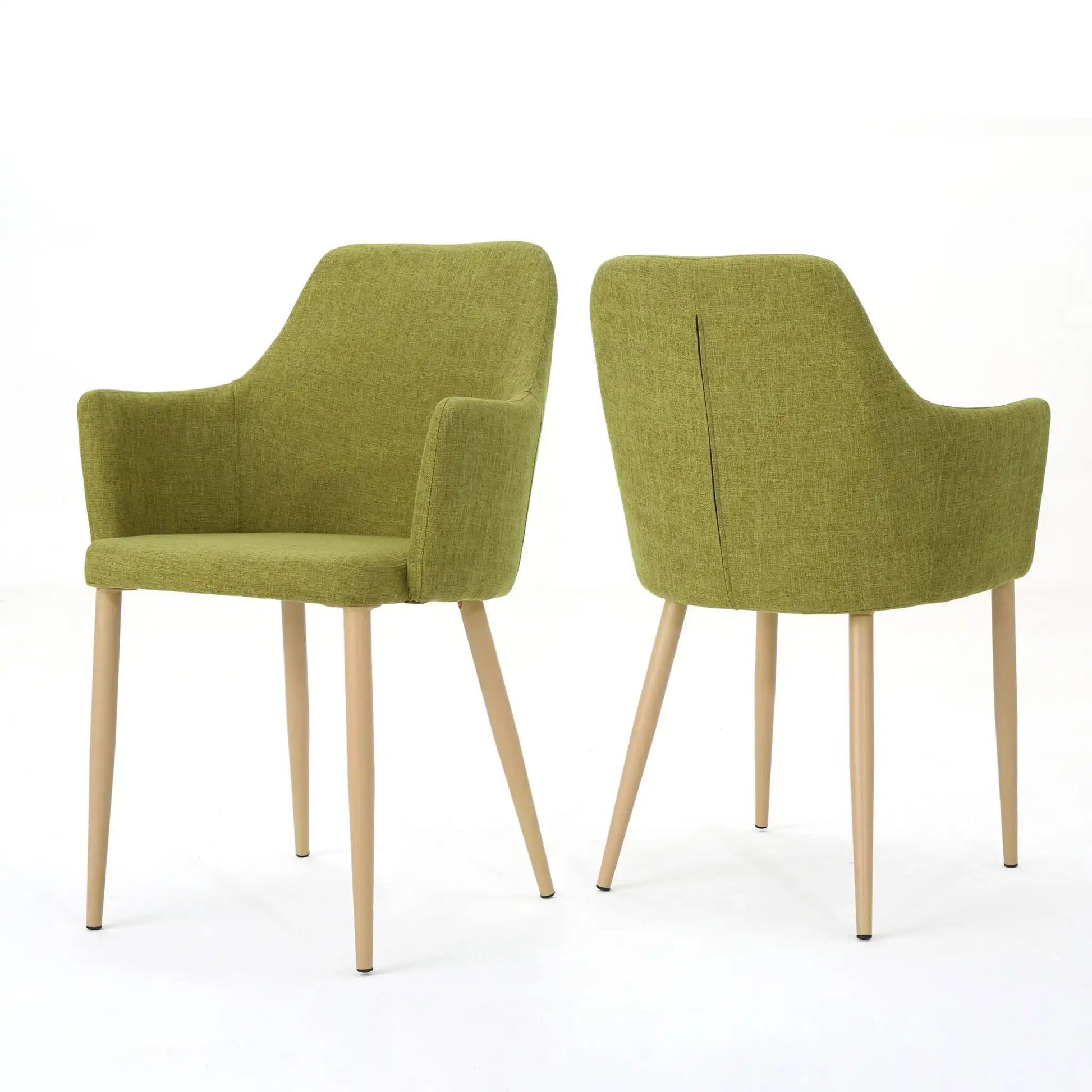Elegant Dining Chair With Contoured Support olive green fabric, HouseOfZazla armchairs pair on Tampa Home & Garden Store