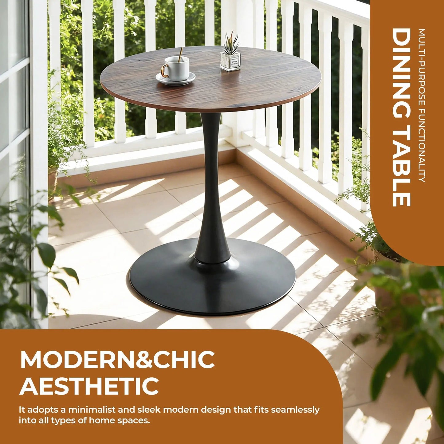Mid-Century Tulip Table with Round Top Pedestal