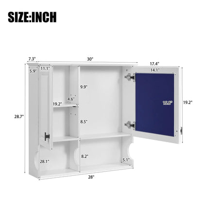 Wall Mounted Mirror Medicine Cabinet with Doors