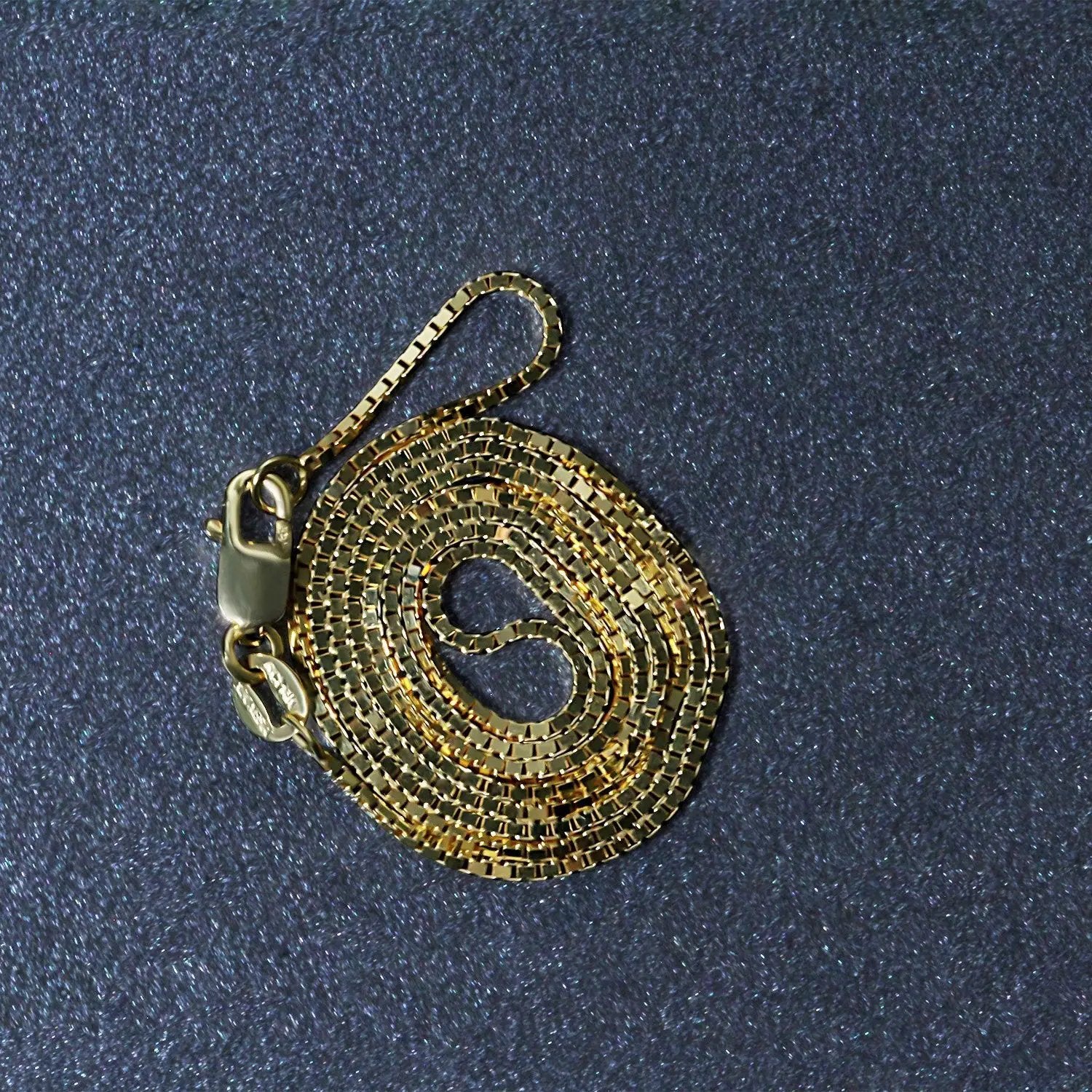 14k yellow gold box chain necklace 1.0mm with circular pendant by Bids.com on Tampa Home & Garden Store