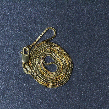 14k yellow gold box chain necklace 1.0mm with circular pendant by Bids.com on Tampa Home & Garden Store