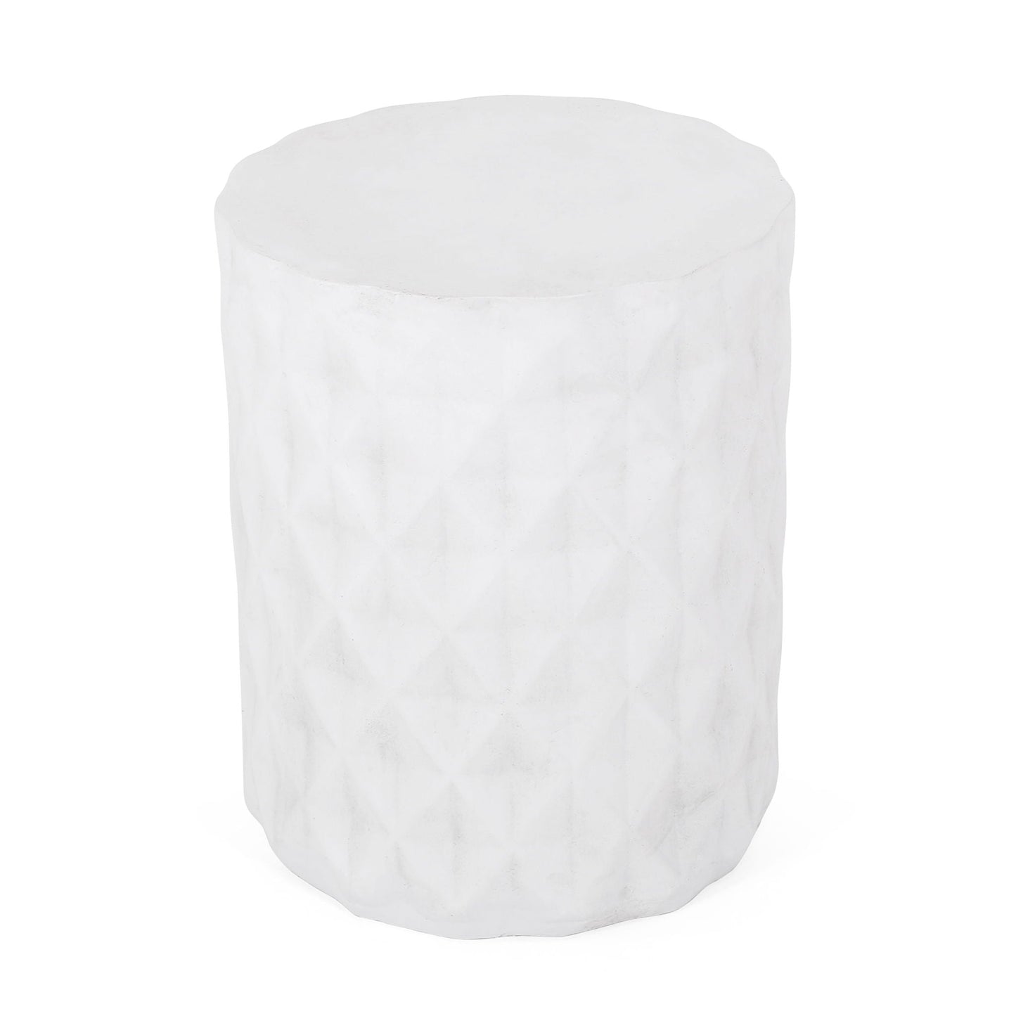 Outdoor Lightweight Concrete Side Table antique white on Tampa Home & Garden Store