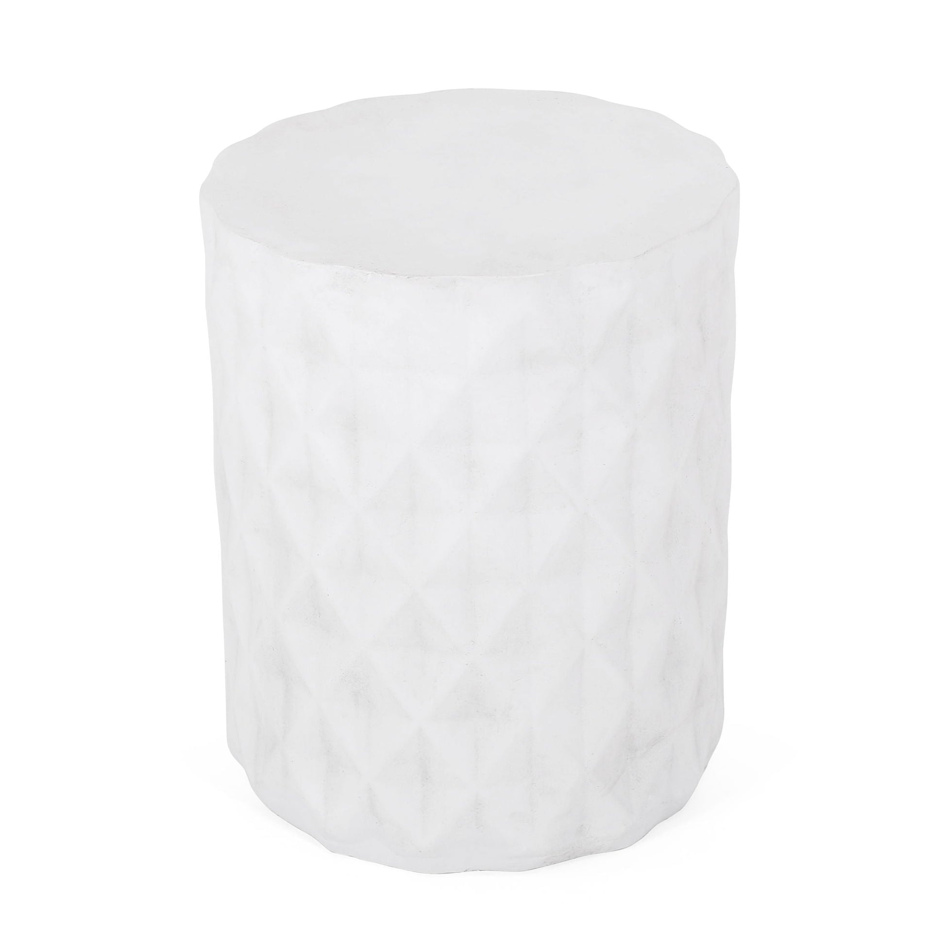 Outdoor Lightweight Concrete Side Table antique white on Tampa Home & Garden Store