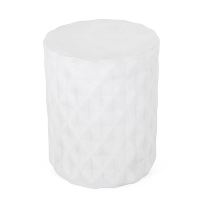Outdoor Lightweight Concrete Side Table antique white on Tampa Home & Garden Store