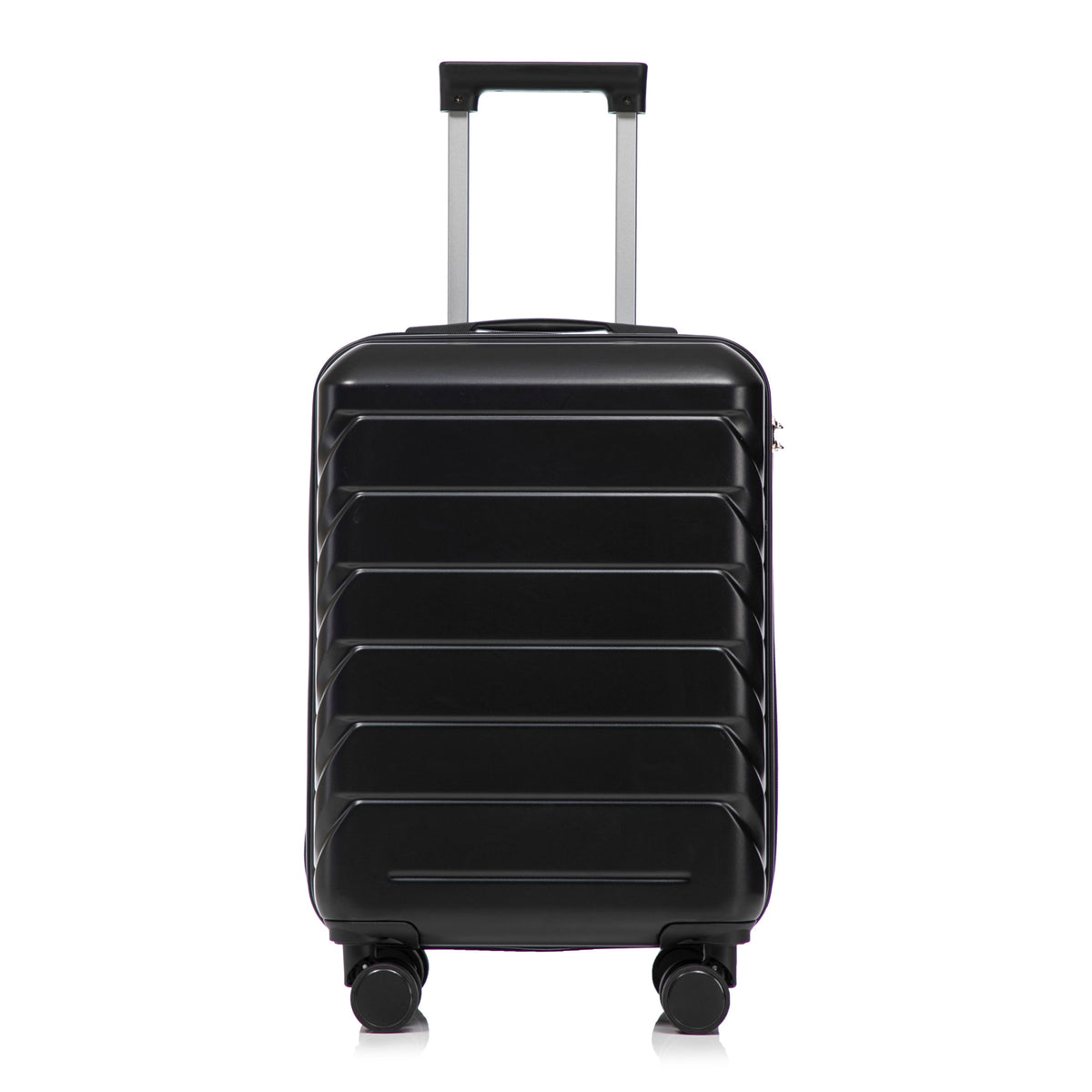 HouseOfZazla 14/20 inch ABS spinner luggage set with telescoping handle black on Tampa Home & Garden Store